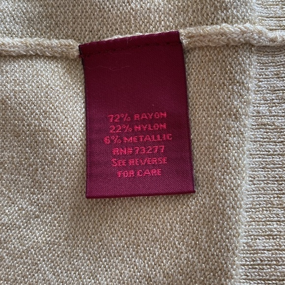 NWT Dressy gold flecked vee neck cardigan. Button down front. Long sleeves. M
C - Picture 6 of 7